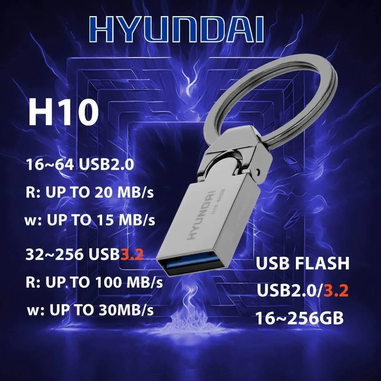 فلش مموری هیوندای H10 ظرفیت 128 گیگابایت USB 3.2