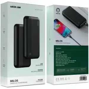 پاور بانک 20 وات گرین لاین مدل Milos ظرفیت 20000 میلی آمپر ساعت