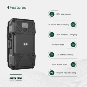 پاور بانک 20 وات گرین لاین مدل Solar 5-Panel ظرفیت 20000