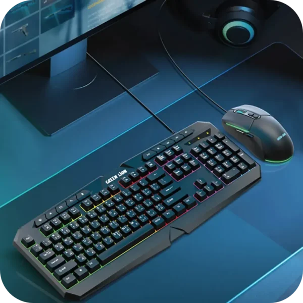 کیبورد و ماوس گیمینگ گرین لاین مدل GK-400 RGB