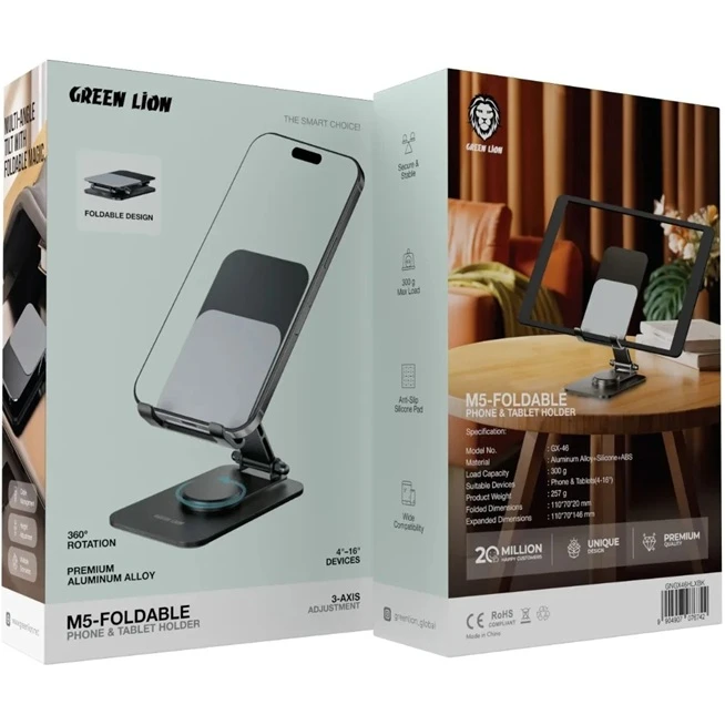 پایه نگهدارنده موبایل و تبلت گرین لاین مدل M5 تاشو آلومینیومی - تصویر 4