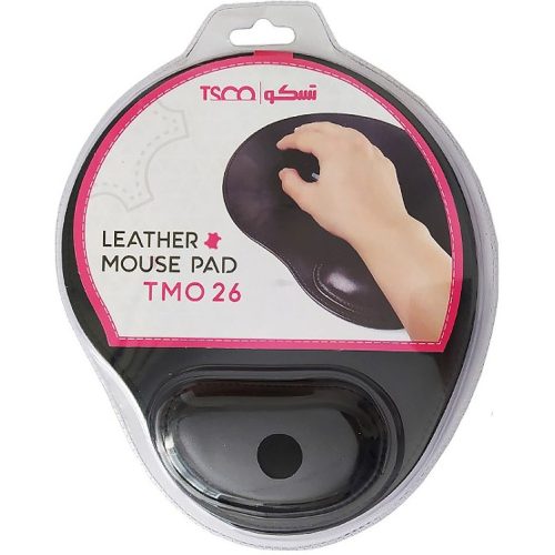 ماوس پد تسکو مدل TMO 26 دارای استراحتگاه ژله‌ای مچ مناسب استفاده طولانی‌مدت جلوگیری از خستگی دست سطح صاف و باکیفیت حرکت روان ماوس جنس مقاوم و بادوام